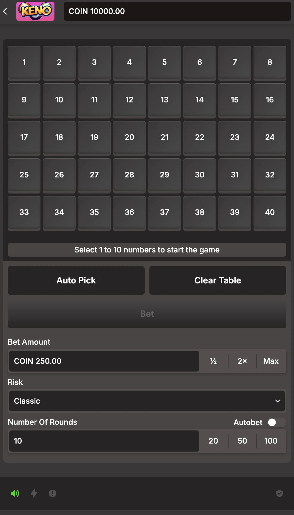 Keno Game Screenshot 2